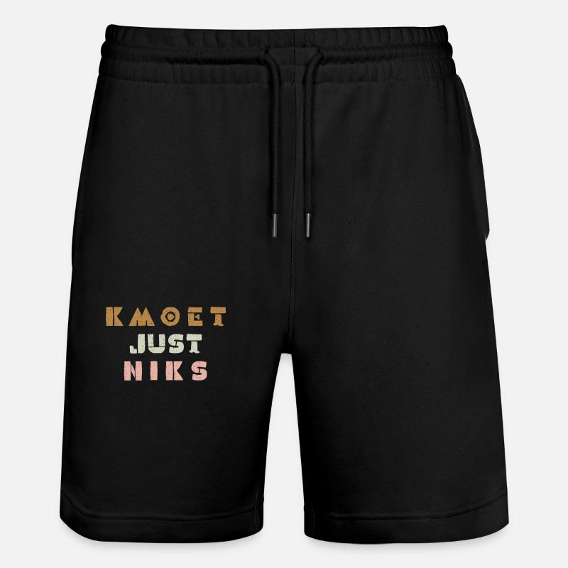 Kmoet just niks, Antwerps dialect - Short de jogging bio TRAINER Stanley/Stella unisexe - noir