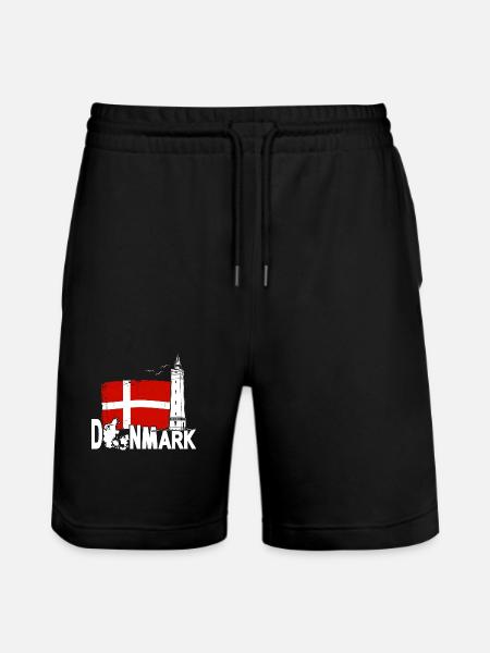 Denmark Blavand Fyr Lighthouse Holiday - Stanley/Stella Trainer Unisex Organic Jogging Shorts - black