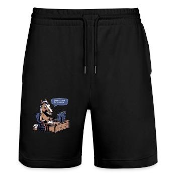 Office Hengst - Stanley/Stella Trainer Unisex Organic Jogging Shorts - black - Front - Nik (191cm) & Marisol (170cm)