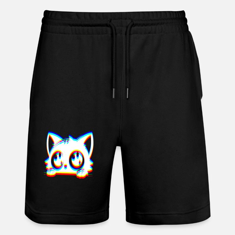EDM Cat Glitch Style - Short de jogging bio TRAINER Stanley/Stella unisexe - noir