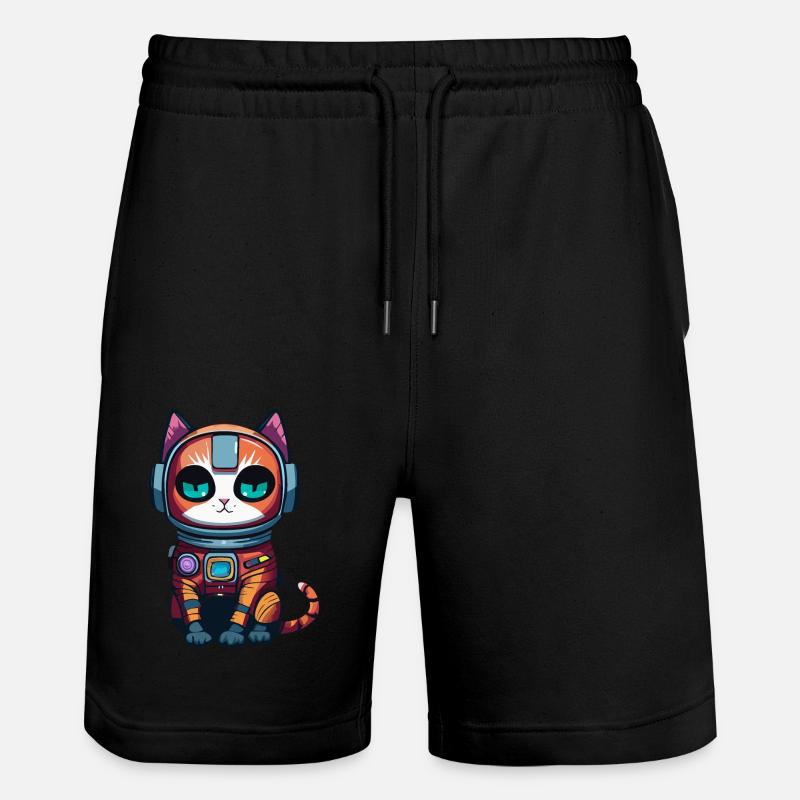 Cyberpunk Astrokatze - Stanley/Stella Unisex Bio Joggingshorts Trainer - Schwarz
