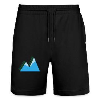 Berge - Stanley/Stella Unisex Bio Joggingshorts Trainer  - Schwarz - Vorne - Nik (191cm) & Marisol (170cm)