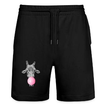 Giraffe und kaugummi - Stanley/Stella Unisex Bio Joggingshorts Trainer  - Schwarz - Vorne - Nik (191cm) & Marisol (170cm)