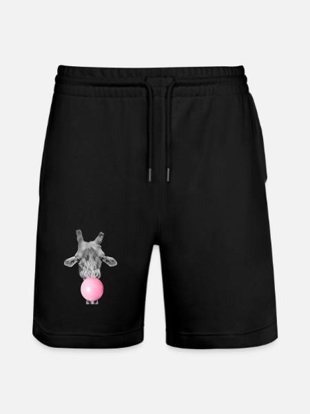 Giraffe und kaugummi - Stanley/Stella Unisex Bio Joggingshorts Trainer - Schwarz