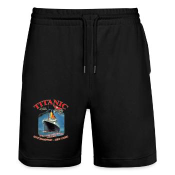 TITANIC NEW YORK KREATION Louis RUNEMBERG © Adagp - Stanley/Stella Unisex Bio Joggingshorts Trainer  - Schwarz - Vorne - Nik (191cm) & Marisol (170cm)