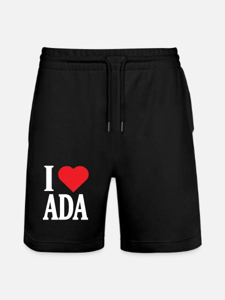 T-shirt I love Ada gift idea t-shirt - Stanley/Stella Trainer Unisex Organic Jogging Shorts - black