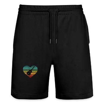 Ich liebe Gitarristen mit akustische Gitarre - Stanley/Stella Unisex Bio Joggingshorts Trainer  - Schwarz - Vorne - Nik (191cm) & Marisol (170cm)