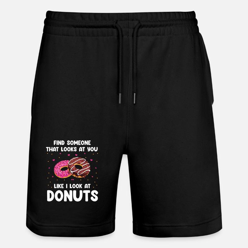 Donuts Love Design - Stanley/Stella Unisex Bio Joggingshorts Trainer - Schwarz