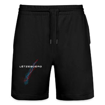 Flag of Luxembourg, Luxembourg pride - Stanley/Stella Trainer Unisex Organic Jogging Shorts - black - Front - Nik (191cm) & Marisol (170cm)