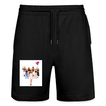 JGA - Stanley/Stella Unisex Bio Joggingshorts Trainer  - Schwarz - Vorne - Nik (191cm) & Marisol (170cm)