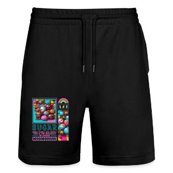 Sugar Man - Short de jogging bio TRAINER Stanley/Stella unisexe - noir - Devant - Nik (191cm) & Marisol (170cm)
