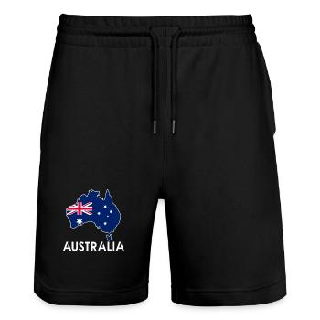 Australie - Short de jogging bio TRAINER Stanley/Stella unisexe - noir - Devant - Nik (191cm) & Marisol (170cm)