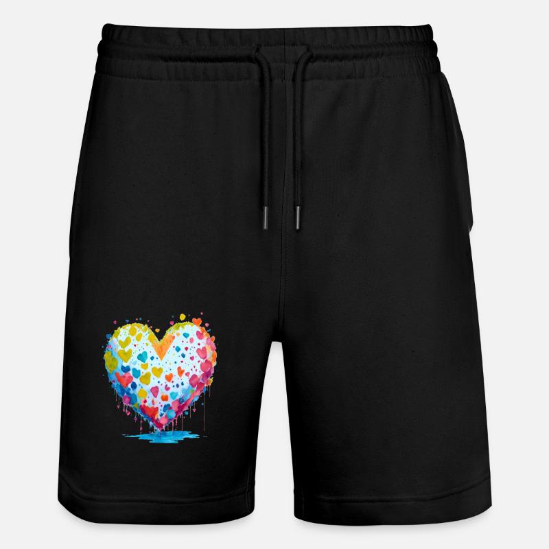 Je te donne mon cœur - Short de jogging bio TRAINER Stanley/Stella unisexe - noir