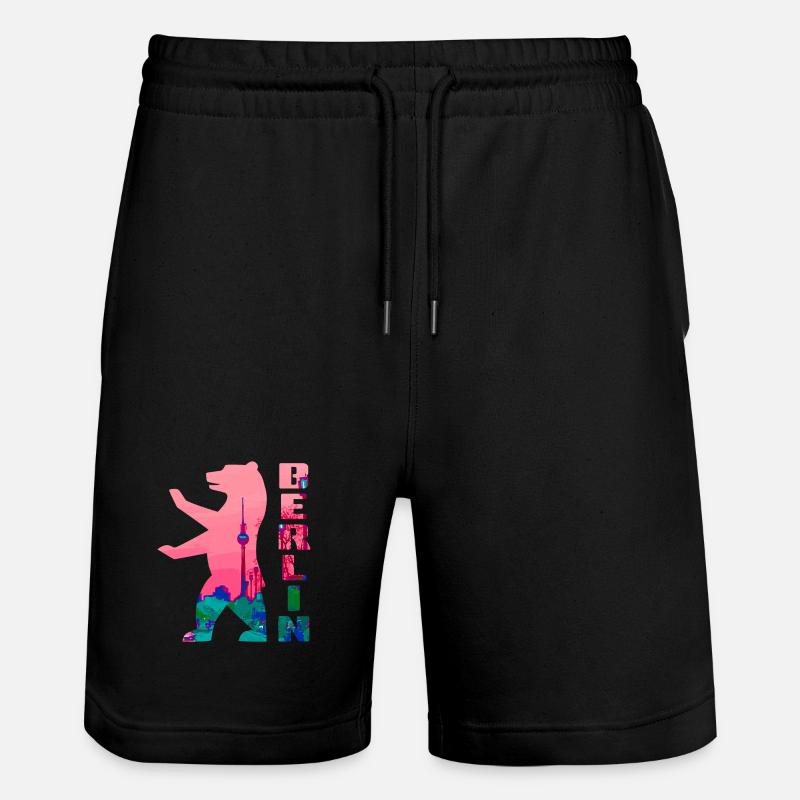 Silhouette de néon d’ours de Berlin - Short de jogging bio TRAINER Stanley/Stella unisexe - noir