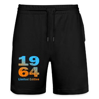 Birthday, born in 1964, limited edition Mug - Stanley/Stella Trainer Unisex Organic Jogging Shorts - black - Front - Nik (191cm) & Marisol (170cm)