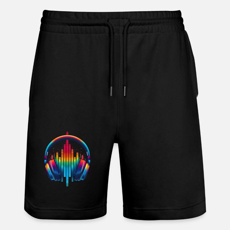 Lebendiger Klang Kopfhörer Regenbogen - Stanley/Stella Unisex Bio Joggingshorts Trainer  - Schwarz