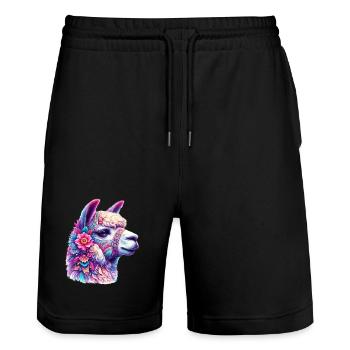 Alpaga - Short de jogging bio TRAINER Stanley/Stella unisexe - noir - Devant - Nik (191cm) & Marisol (170cm)