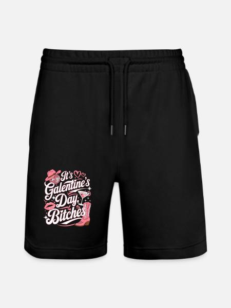 Galentine's Day Funny Party - Stanley/Stella Trainer Unisex Organic Jogging Shorts - black