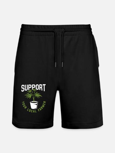 Support Your Local Farmer Cannabis - Stanley/Stella Trainer Unisex Organic Jogging Shorts - black
