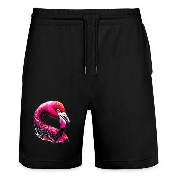 Flamant - Short de jogging bio TRAINER Stanley/Stella unisexe - noir - Devant - Nik (191cm) & Marisol (170cm)