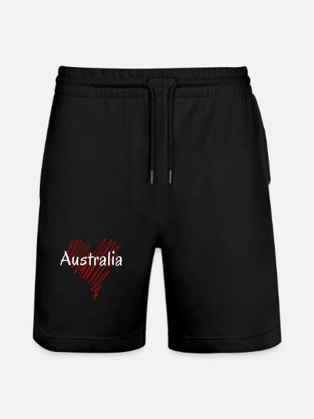 I love Australia, Australian pride - Stanley/Stella Trainer Unisex Organic Jogging Shorts - black