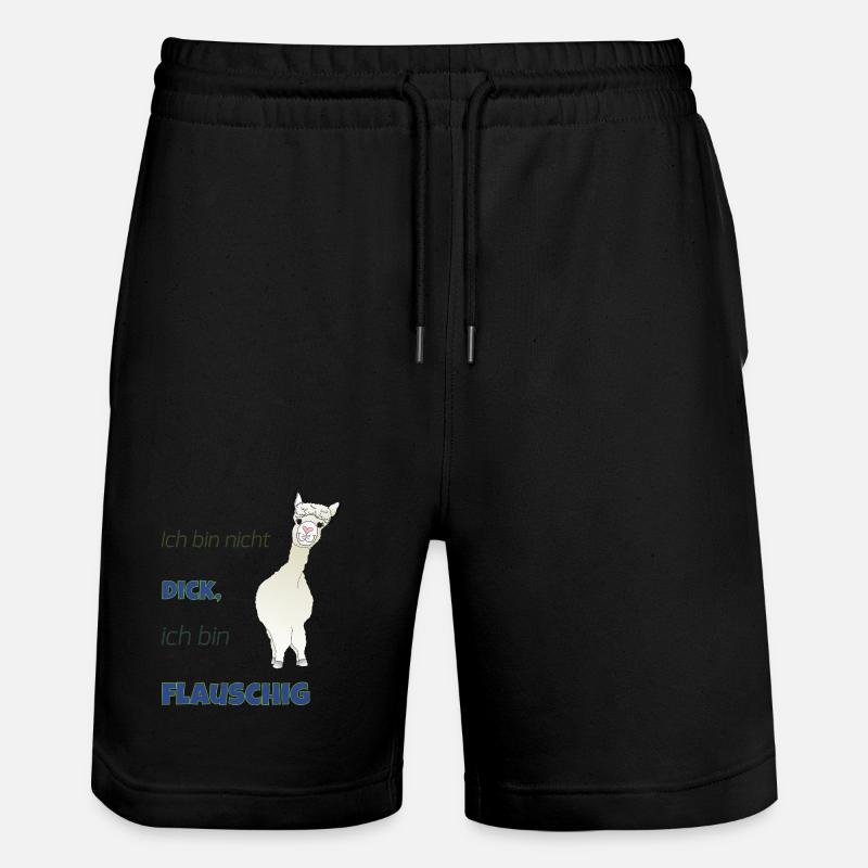 Ich bin nicht dick, ich bin flauschig! - Stanley/Stella Unisex Bio Joggingshorts Trainer  - Schwarz