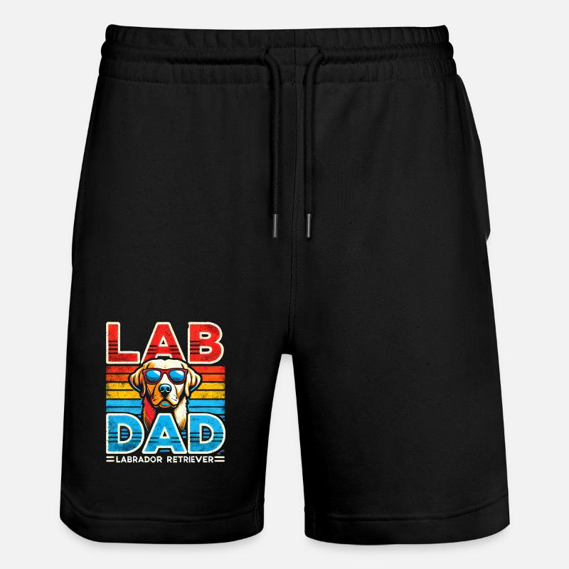 Labrador Papa Retro Sonnenbrille - Stanley/Stella Unisex Bio Joggingshorts Trainer - Schwarz