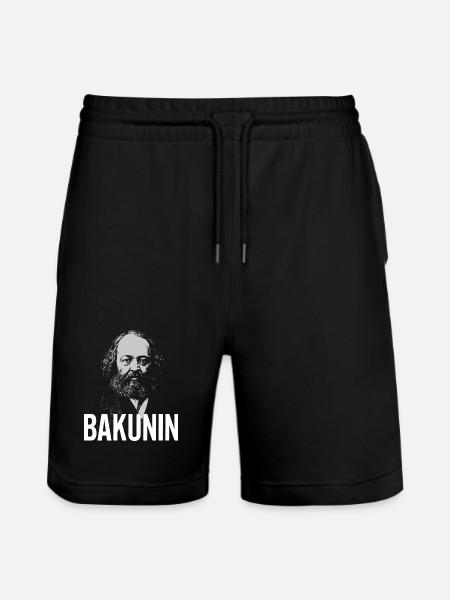 Bakunin-Porträt fette Typografie - Stanley/Stella Unisex Bio Joggingshorts Trainer  - Schwarz