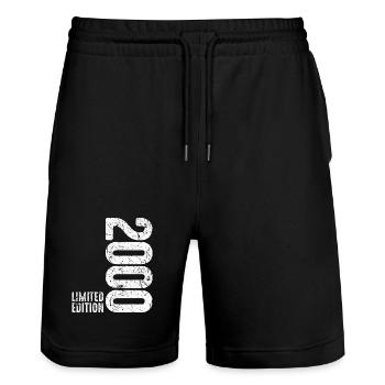 26th Birthday Limited Edition Vintage 2000 - Stanley/Stella Trainer Unisex Organic Jogging Shorts - black - Front - Nik (191cm) & Marisol (170cm)