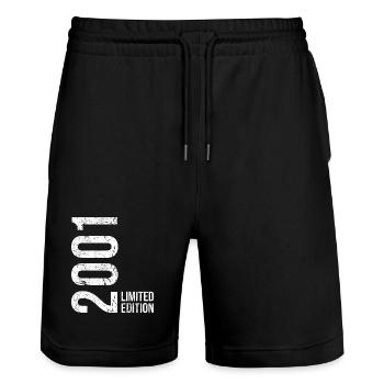 Édition limitée 2001 – Année de naissance Stolz - Short de jogging bio TRAINER Stanley/Stella unisexe - noir - Devant - Nik (191cm) & Marisol (170cm)