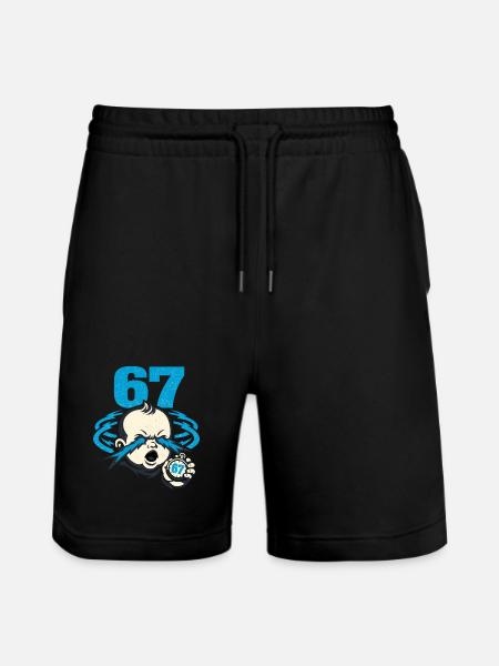 67 Six Seven - Gen Z - Stanley/Stella Trainer Unisex Organic Jogging Shorts - black
