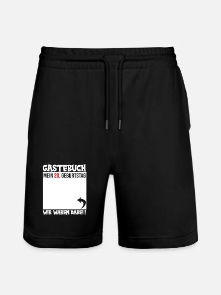 Guestbook My 20th Birthday - Stanley/Stella Trainer Unisex Organic Jogging Shorts - black