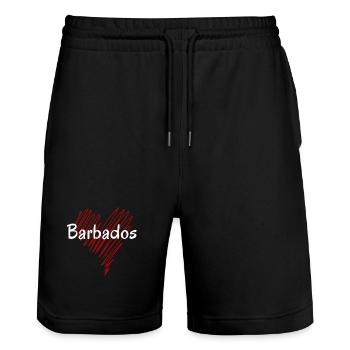 I love Barbados, heart Barbados - Stanley/Stella Trainer Unisex Organic Jogging Shorts - black - Front - Nik (191cm) & Marisol (170cm)