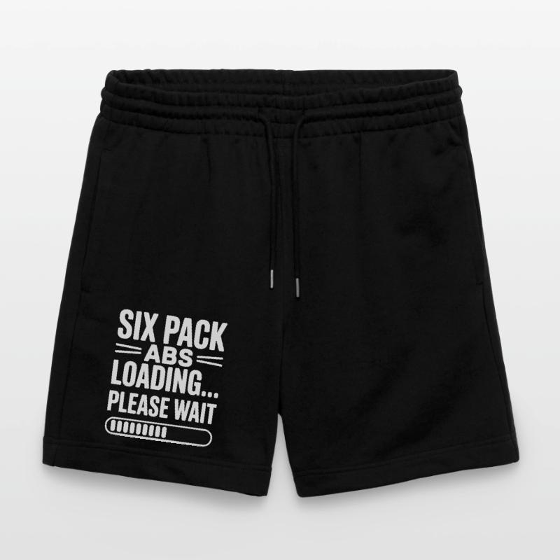 Six Pack Abs Loading... Please Wait Stanley/Stella Trainer Unisex Organic Jogging Shorts