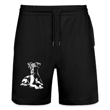 Foxterrier "Black Edition" - Stanley/Stella Unisex Bio Joggingshorts Trainer  - Schwarz - Vorne - Nik (191cm) & Marisol (170cm)