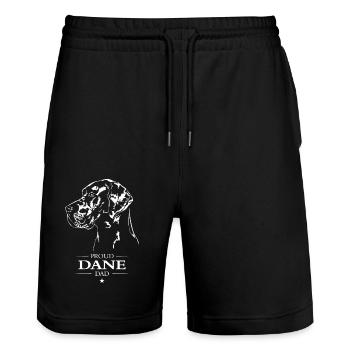 Danois Papa Chien Chien Dogue Allemand Wilsigns - Short de jogging bio TRAINER Stanley/Stella unisexe - noir - Devant - Nik (191cm) & Marisol (170cm)