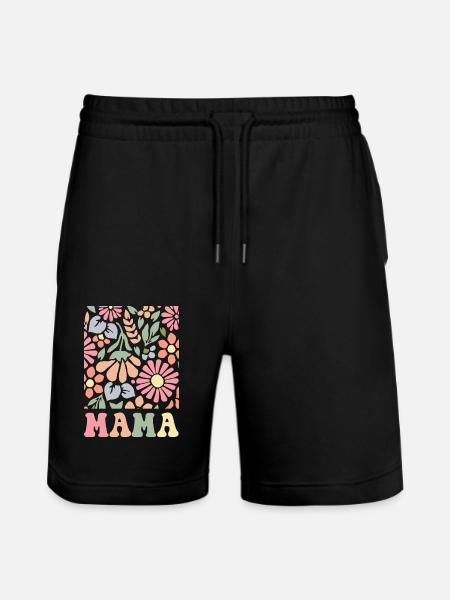 Mama Boho Flora - Stanley/Stella Trainer Unisex Organic Jogging Shorts - black