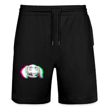 EDM - Dog - Glitch Rave Style - Stanley/Stella Trainer Unisex Organic Jogging Shorts - black - Front - Nik (191cm) & Marisol (170cm)