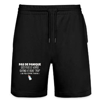 Bébé Cadeau Je Bois Trop Humour Tonton Cadeau - Short de jogging bio TRAINER Stanley/Stella unisexe - noir - Devant - Nik (191cm) & Marisol (170cm)