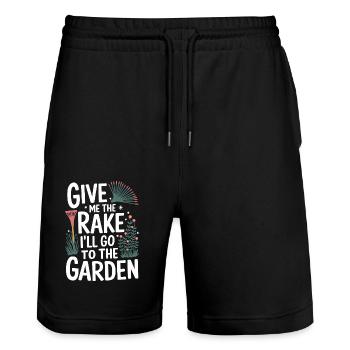 Gardener Garden Plants Gardening - Stanley/Stella Trainer Unisex Organic Jogging Shorts - black - Front - Nik (191cm) & Marisol (170cm)