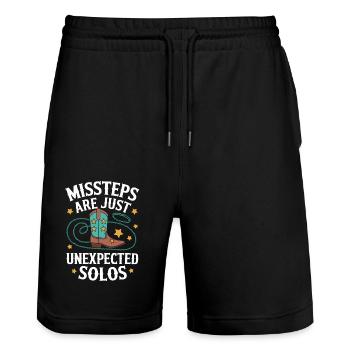 Line Dancing Tanzen Tänzer - Stanley/Stella Unisex Bio Joggingshorts Trainer  - Schwarz - Vorne - Nik (191cm) & Marisol (170cm)