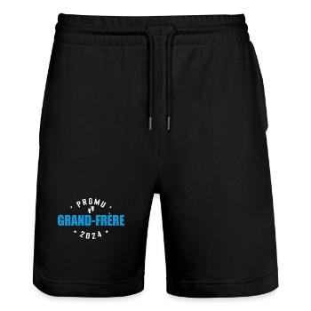 Promu Grand Frère 2024 Annonce Grossesse - Short de jogging bio TRAINER Stanley/Stella unisexe - noir - Devant - Nik (191cm) & Marisol (170cm)
