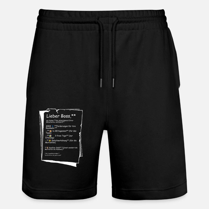 Éthique de travail - Short de jogging bio TRAINER Stanley/Stella unisexe - noir