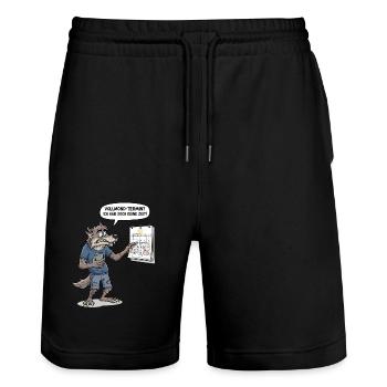 Vollmond-Termin? Ich hab doch keine Zeit ! - Stanley/Stella Unisex Bio Joggingshorts Trainer  - Schwarz - Vorne - Nik (191cm) & Marisol (170cm)
