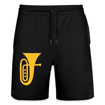 tuba - Stanley/Stella Trainer Unisex Organic Jogging Shorts - black - Front - Nik (191cm) & Marisol (170cm)