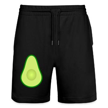 Avocado ohne Kern Design zum personalisieren - Stanley/Stella Unisex Bio Joggingshorts Trainer  - Schwarz - Vorne - Nik (191cm) & Marisol (170cm)