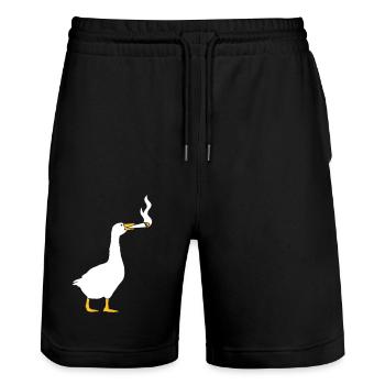 Joint Weed Goose - Stanley/Stella Trainer Unisex Organic Jogging Shorts - black - Front - Nik (191cm) & Marisol (170cm)