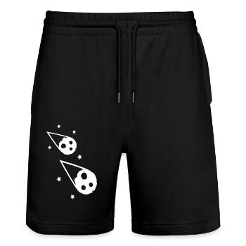 METEORITEN - Stanley/Stella Unisex Bio Joggingshorts Trainer  - Schwarz - Vorne - Nik (191cm) & Marisol (170cm)