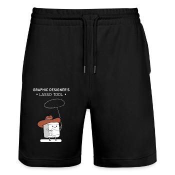 Designer Graphic Designer Designer Artist - Stanley/Stella Trainer Unisex Organic Jogging Shorts - black - Front - Nik (191cm) & Marisol (170cm)