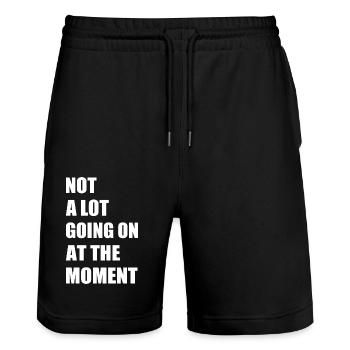Not a lot going at the moment - Stanley/Stella Trainer Unisex Organic Jogging Shorts - black - Front - Nik (191cm) & Marisol (170cm)